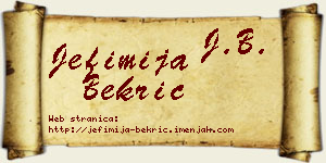 Jefimija Bekrić vizit kartica